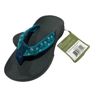 Chaco Bit-O-Flip Ecotread Kids Petunia Sandals Size 11‎ Blue Green Floral